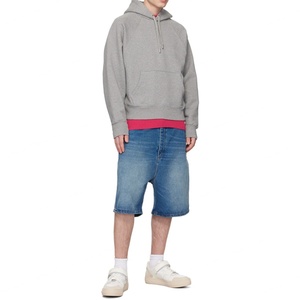 Custom <b>Men</b> <b>Jean</b> Shorts Blue Non-Stretchy High Rise <b>Relaxed</b> <b>Fit</b> Denim Shorts - Product Image 5