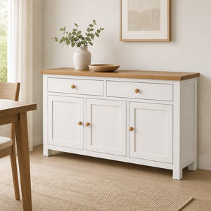 Buffet de cuisine multifonctionnel en chêne massif, 3 tiroirs, 3 portes en MDF, grande capacité, armoire moderne, modèle Phuoc Hung Phuochung070 - Product Image 3