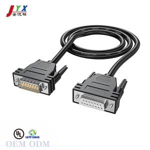 JYX OED/ODM DB15 Cable macho a hembra doble blindaje 26awg cobre estañado mazo de cables seriales de 15 pines con mazo de cables con UL - Product Image 1