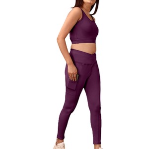 <b>Women</b> Yoga Set Two Piece Stretch Sports Bra High Waist <b>Leggings</b> Fitness Workout Training Activewear Clothing Yoga Set - Product Image 3
