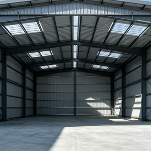 Structure portique préfabriquée en acier économique pour entrepôt industriel léger et hangar de stockage - Product Image 1