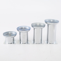 Pieds de Meuble Rond en Aluminium Chromé pour Table Basse, Canapé, Lit ou Meuble Droit