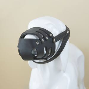 Bozal de perro de cuero de grano superior duradero y transpirable al por mayor bozal de perro ajustable de estilo clásico - Product Image 6