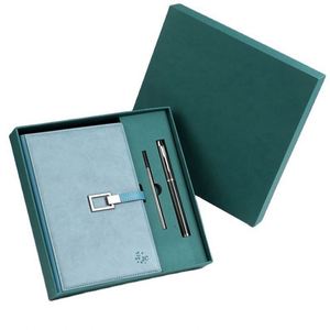 Set de Regalo Corporativo de Lujo: Agenda de Oficina A5 Azul con Cierre Magnético, Cuaderno de Cuero 2025 y Bolígrafo - Product Image 4