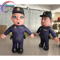 Costume de policier gonflable de dessin animé de marche gonflable d'événement de propagande
