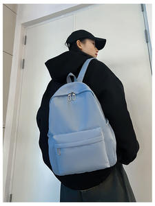 New Fashion Style Soft Fabric Girls School <b>Backpack</b> Solid Color Teenagers <b>Casual</b> Daily Pack Student Gift <b>Backpack</b> - Product Image 2