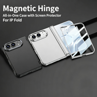 Étui pliable pour iPhone Duo 18 Fold, coque en PC mate avec cadre de caméra électroplaqué, coque de téléphone pliable