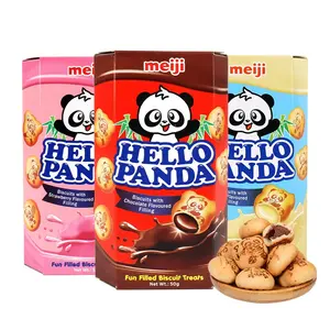 50g Sweet Bear Sandwich Chocolate Milk Strawberry Filling Biscuits Exotic Leisure Snacks For Children