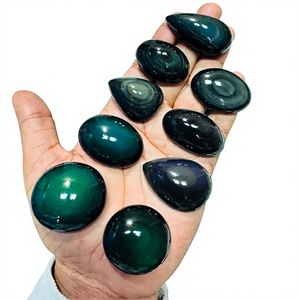 FAIJAN GEMS - Gemas Sueltas de Obsidiana Arcoíris Natural, Cabujón Pulido, Formas Variadas, Todos los Tamaños, Certificado por Terceros, Rajasthan - Product Image 1