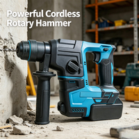 Marteau perforateur sans fil à haute puissance et poignée anti-vibrations pour travaux de maçonnerie et de construction