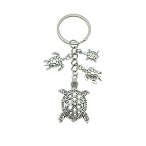 Antique Silver Zinc Alloy Turtle <b>Keychain</b> Jewelry Accessory For Creative DIY <b>Personal</b> Gift - Product Image 1