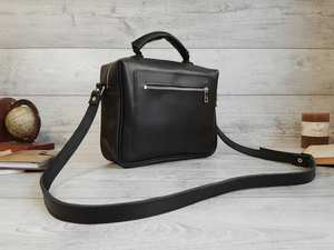 Sac à bandoulière en cuir noir personnalisé pour femmes, sac messager fait main, sac à main, cadeau pour elle - Product Image 3