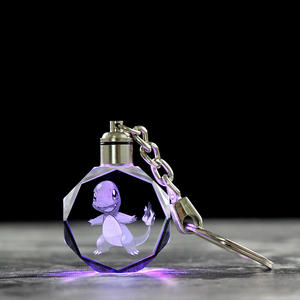 Vendita calda Più Poco Costoso 2D LED KeyChain di Cristallo di Vetro Pocket Mostro Charmander Colpire Palle Custom - Product Image 5