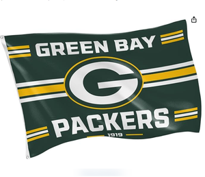 ธงลายทางทีมกรีนเบย์แพคเกอร์ส ขนาด 3x5 ฟุต สำหรับตกแต่งสวน สนามหญ้า รถยนต์ ออกแบบเองได้ ขายส่ง - Product Image 1