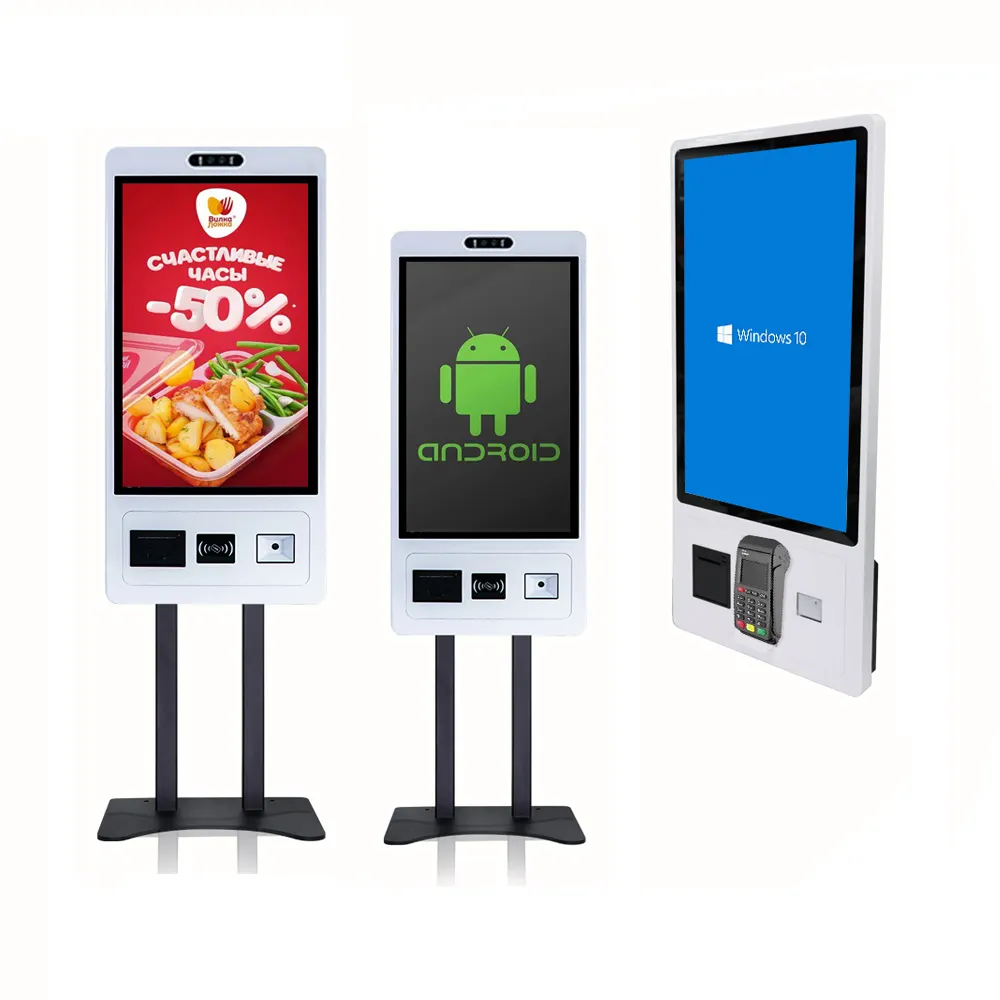 Touchwo duvara monte ödeme kiosk kendinden sipariş ödeme terminali sipariş makinesi self-service kiosk için restoran