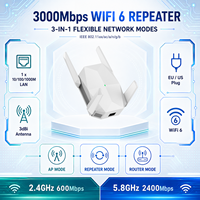 Repetidor WiFi Inalámbrico de 3000Mbps, Extensor de Rango de Doble Banda, Amplificador de Señal, Punto de Acceso para Hogar y Oficina, Alta Velocidad
