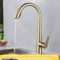 Robinet de cuisine extractible en acier inoxydable 304 avec cartouche céramique, eau chaude/froide, design télescopique et rotatif