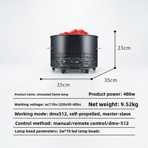 Lámpara LED Redonda de Estilo Moderno con Llama Simulada, Control Remoto, <span class=keywords><strong>Chimenea</strong></span> Eléctrica para Uso en Interiores y Exteriores - Product Image 4