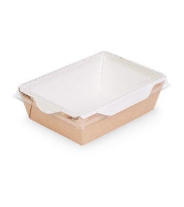 Tazón de ensalada de papel kraft de calidad premium 400 con tapa transparente a prueba de fugas para comida para llevar, exhibición de alimentos, logotipo personalizado - Product Image 3