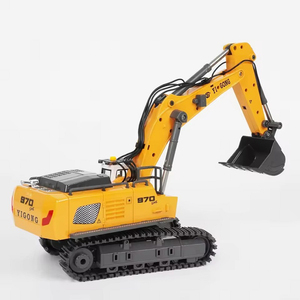 Modèle d'excavatrice YIGONG à l'échelle 1/50, modèle de construction RC en métal moulé sous pression 360 °   Piste métallique rotative avec bras mobiles, <span class=keywords><strong>cadeau</strong></span> pour garçons - Product Image 3