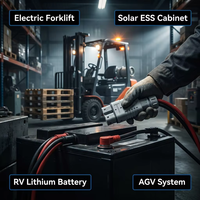 Connecteur de batterie au lithium 50A 120A, prise en cuivre plaqué argent 600V, IP66 CE RoHS, câblage pour VR, solaire, ESS, chariot élévateur