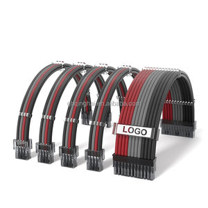 ชุดต่อซีพียูแกนทองแดง18AWG ATX 24-PIN MB PCIe 6 + <span class=keywords><strong>2</strong></span> PIN PSU สายไนล่อนแบบถัก PSU อ่อนสำหรับเดสก์ท็อปมีสินค้าในสต็อก! - Product Image 4