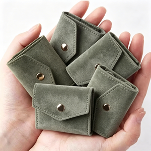 Bolsas de joyería de lujo con cierre de botón a presión y logotipo de marca personalizado para regalos de boda y cumpleaños. - Product Image 3