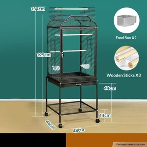 Factory Price Modern Solid <b>Large</b> Capacity Eco-friendly Metal Wrought Iron Wire Open Play Top Parrot Cage With <b>Box</b> - Product Image 2
