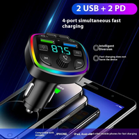 Auto FM-Transmitter Kabelloser Adapter PD15W QC3.0 5V/3A Umweltfreundlicher Zigarettenanzünder Mobil 2 USB 2 Typ-C Auto-Ladegerät