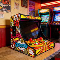 Mini borne d'arcade Pop Art, borne d'arcade de table de 19 pouces, 2 joueurs, divertissement rétro à domicile, joystick rouge, boutons colorés