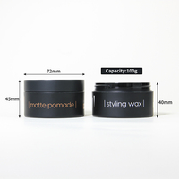 Récipient de crème en plastique noir mat de 100ml bouteille de soin de la peau vide à paroi épaisse pour beurre corporel pour emballage de pot de pommade et de soin de la peau