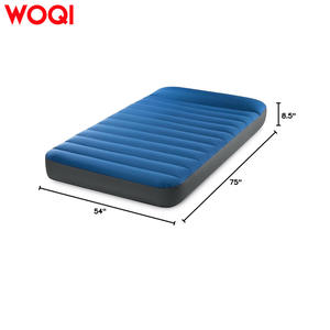 Matelas pneumatique gonflable Woqi 75x54x8,5 pouces avec pompe intégrée, tapis de couchage de camping rectangulaire bleu, matelas pliable - Product Image 1