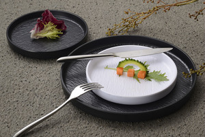 Plato Redondo Apilable <span class=keywords><strong>de</strong></span> <span class=keywords><strong>Melamina</strong></span> <span class=keywords><strong>de</strong></span> 9 Pulgadas con Borde Recto <span class=keywords><strong>para</strong></span> Bistec, Plato Principal, Pastel, Postre, Restaurante, Panadería, Fiesta, Hostelería - Product Image 3