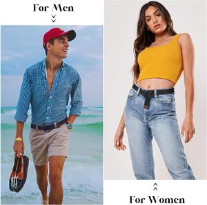 <span class=keywords><strong>Ceinture</strong></span> en toile décontractée pour hommes et femmes, étudiants, avec <span class=keywords><strong>boucle</strong></span> en fer à double anneau en D, 115/120 cm, <span class=keywords><strong>sans</strong></span> trous - Product Image 6