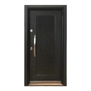 American armored ExteriorAluminium Hinged Doors Interior Black Door With Aluminum Strip Decoration