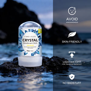 Desodorante en Barra de Cristal Blanco con Ingredientes Herbales Flora Ruby, Piedra de Cristal sin Perfume, Frescura Duradera - Product Image 4