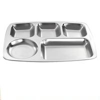 Assiettes à dîner divisées en acier inoxydable 304 de qualité alimentaire pour restaurants et hôtels, plateaux à aliments séparés, résistants aux chutes et personnalisables