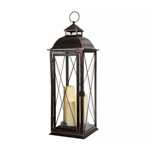 OEM decoración de jardín linterna de <span class=keywords><strong>metal</strong></span> vintage linterna de vidrio - Product Image 1