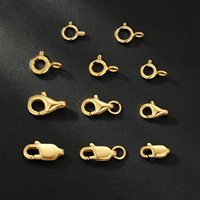 VFOOK Findings Accessoires de bijouterie pour femmes gravables, fermoir mousqueton en laiton plaqué or 14K à connexion facile avec anneau de jonction