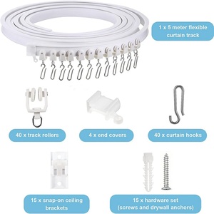 5 mét khuyến mại linh hoạt nhựa Trần Rèm đường sắt theo dõi hiện đại cong tàu lượn đường sắt cho Wall Mount Cửa Sổ Phòng Divider - Product Image 2