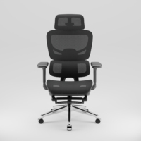 Chaise de bureau professionnelle de luxe en maille, durable, ergonomique pour adultes, pivotante à 360°, base en alliage d'aluminium, pour conférence et réunion, avec repose-pieds