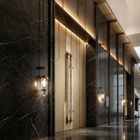 Luxuriöser Marmor-Edelstahl-Türgriff für Hotels, Glas- und Massivholztüren, Doppel-Eingangstür, Maßgefertigtes Langes Griffsatz-Set