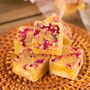 Organic Honey sugar cube candy mixed with flowers flavors sugar tea rose flower tea