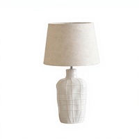 Lampe de table en céramique moderne avec abat-jour en lin, lampe de lecture LED à intensité variable pour la décoration de la maison, lampe de bureau, base E27, alimentation secteur AC