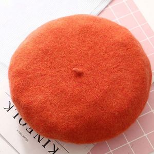 Gorro de Punto Personalizado de Color Puro Coreano para Otoño e Invierno, Gorro de Piel de Conejo Salvaje para Mujer, Boina para Mujer - Product Image 4