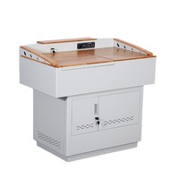 Pupitre d'enseignement multimédia à écran rabattable, bureau d'ordinateur intelligent pour salles de classe, design moderne, construction métallique