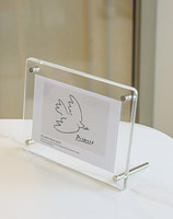 Support de menu en acrylique transparent de qualité supérieure, réversible, double face, pour affichage sur bureau, liste de prix, cadre photo, numéro de table de mariage