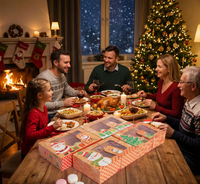 Boîte à biscuits, bonbons et cadeaux de Noël, boîte rectangulaire biodégradable en carton blanc avec fenêtre