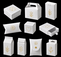 Boîtes cadeaux en papier vierges personnalisées avec motif gaufré, pliables, de formes variées, pour les cadeaux artisanaux faits à la main