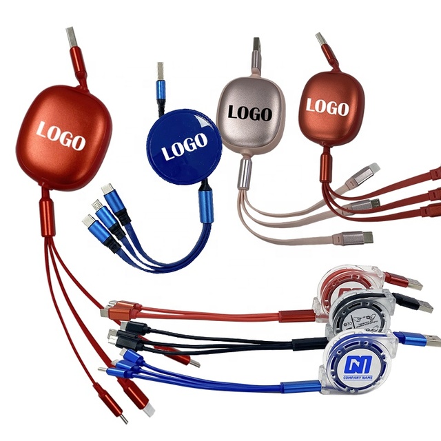 Wholesale Gift Custom Logo Keychain Multi Charger Cable Wholesale Fast Type C Micro Usb Charger Cable Cable Charger Usb